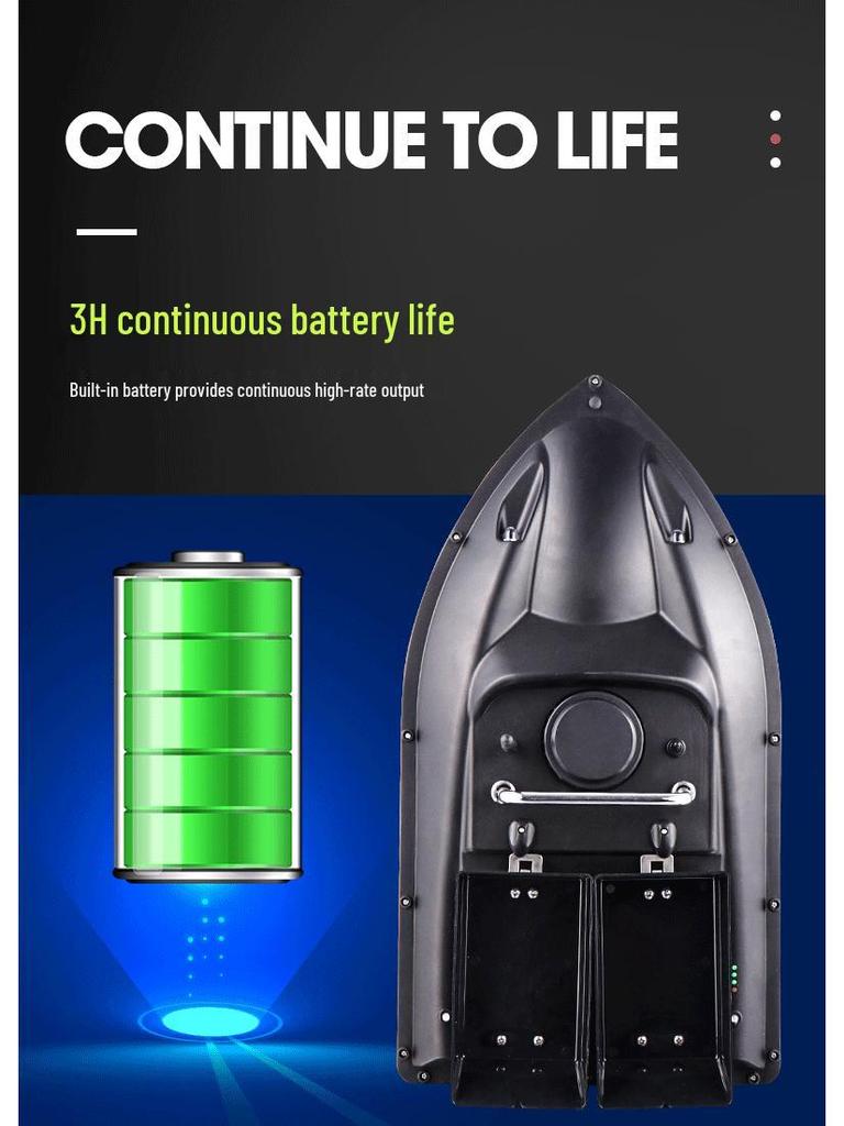 500m Wireless RC Double Bin Bait Drop Boat with Intelligent Remote Hook Release
