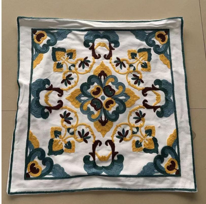 Luxuriöses pastoral gesticktes Gänseblümchen-Kissenbezug - Helles Wohnzimmer Sofa Kissen