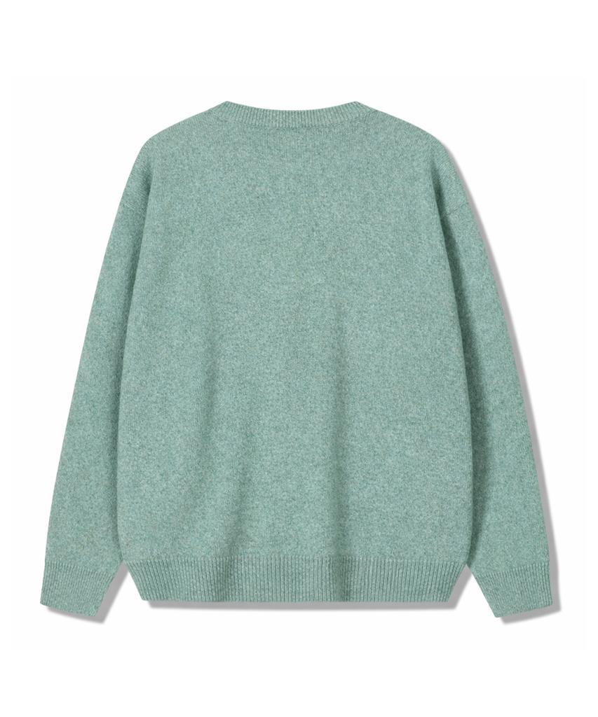 POLYGRAM Soft Wool Blend Henley Neck Knit - Emerald