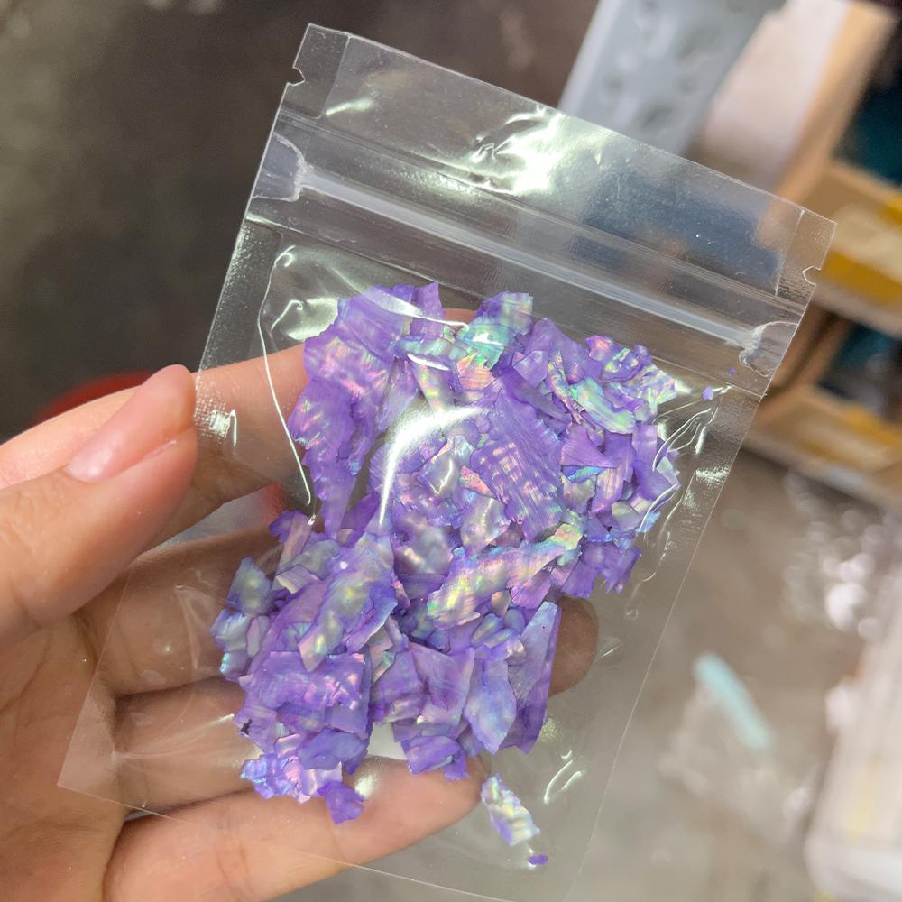 5g/pungă neregulate Abalone Shell Nail Art sclipici natural Sea Shell felii unghii farmece fulgi paiete strălucitoare manichiură decorare