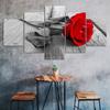 Mooie Rode Roos 5 Delig Vijf Panelen Muur Canvas Print Moderne Kunst Poster Afbeelding Huisdecoratie Cadeau Voor Hem Voor Haar