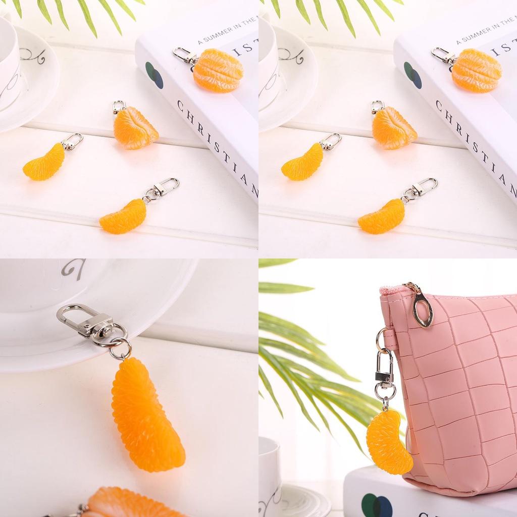 Realistic Fruit Orange Slice Keychain Pvc Alloy Keychain Pendant For Girls Wholesale