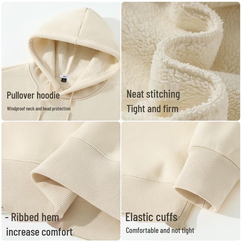 Warrior Men's Winter Hooded Sherpa-Lined Sweatshirt with Letter Print