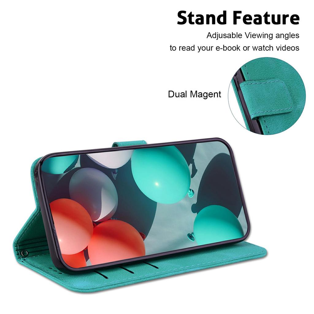 For Realme 14 5G Stand Case 7-Shaped Pattern Imprint Leather Phone Cover