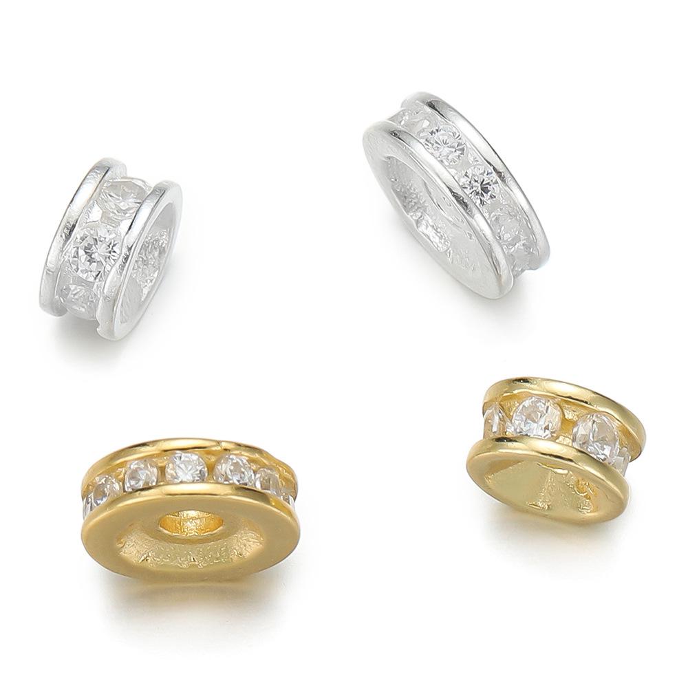 925 Sterlingové stříbro Spacer korálek s diamanty pro náramky a náhrdelníky