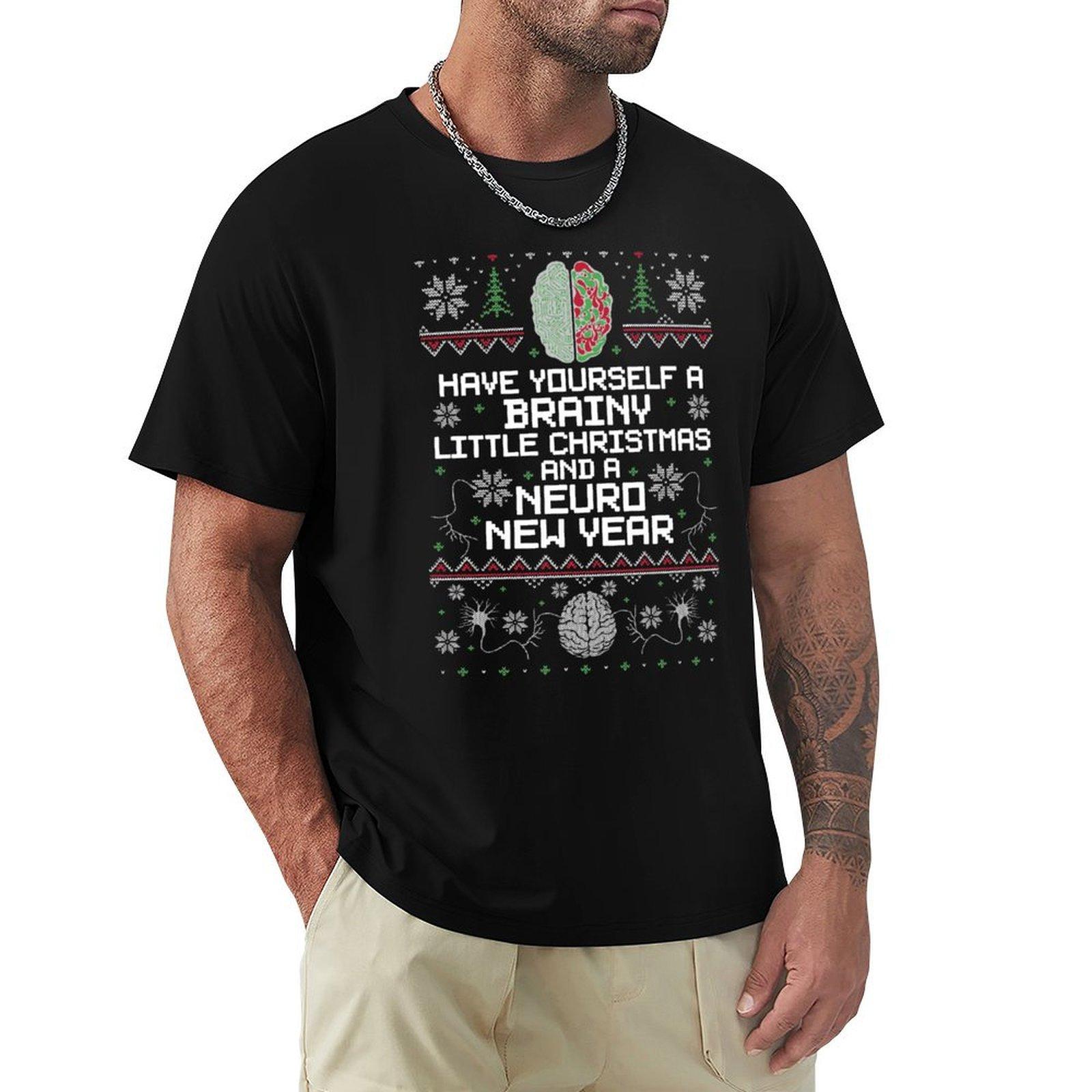 Christmas Sweatshirt Have Yourself a Brainy Christmas and a TShirt baggy shirts rapper graphic tees mens t shirt 4XL