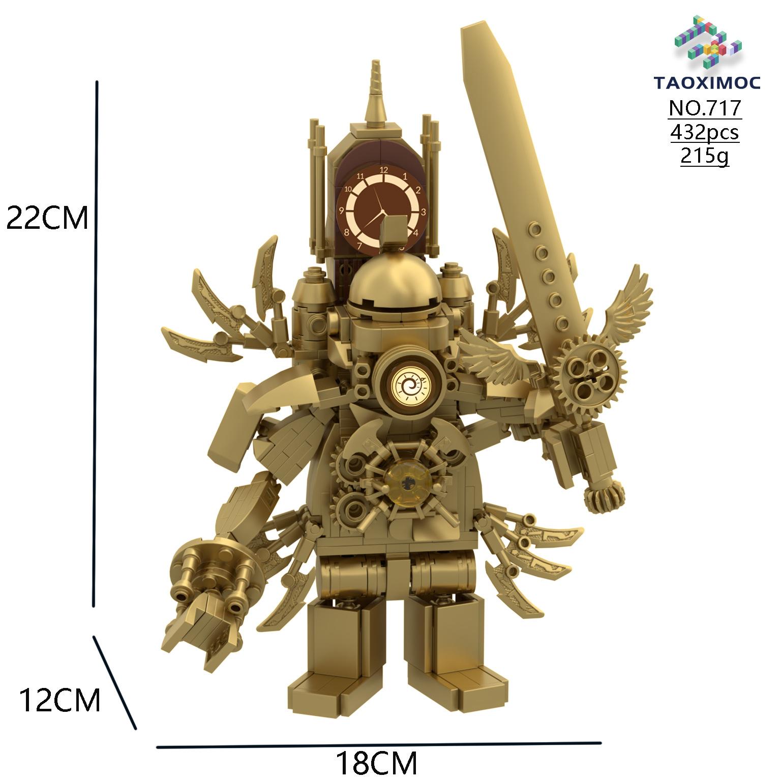Skibidi Toilet MOC Abstract Bouwsteen Set Monitor Kwaadaardige Donkere Titaan Klok Man Schaalmodel Compatibel Met Blokken Speelgoed Speelsets