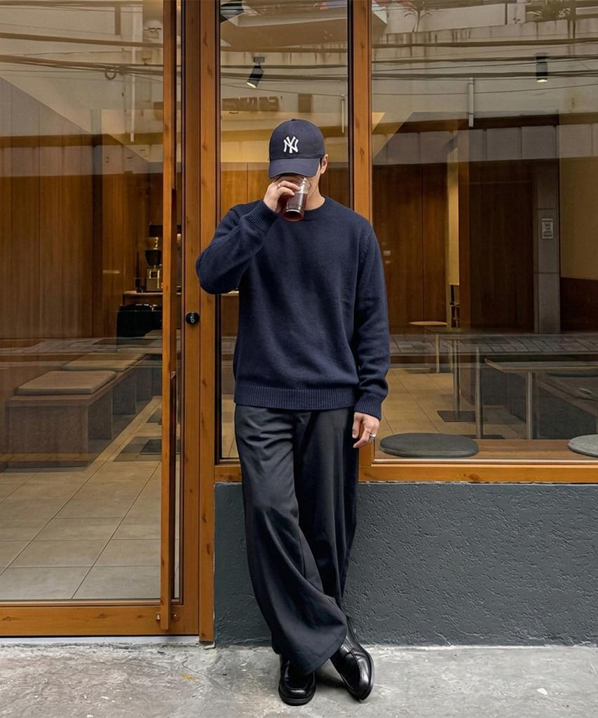 AGOD Signature Daily Crewneck Knit [Navy]
