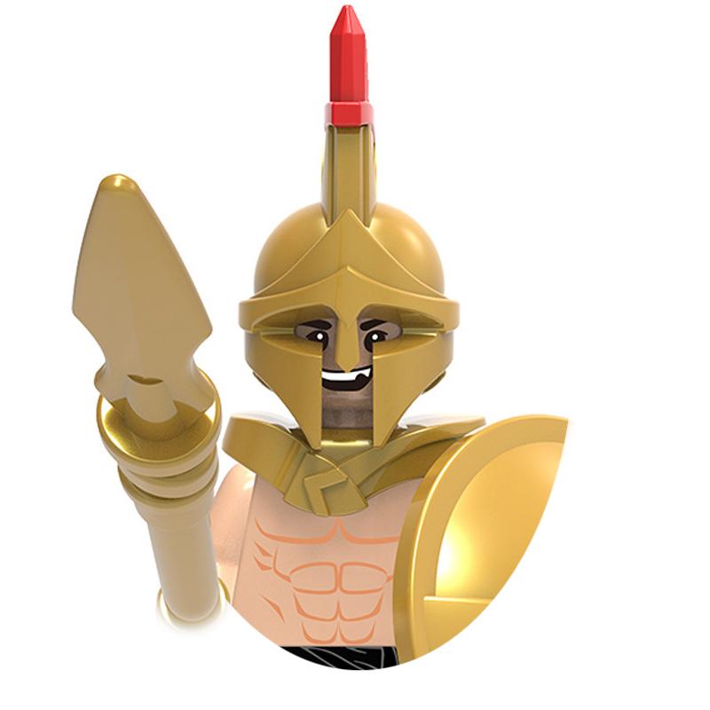 Medieval Military War Soldier Doll Building Block Spartan Soldier Crusader Roman Knight Weapon Sword Helmet Children's Toy Gifts