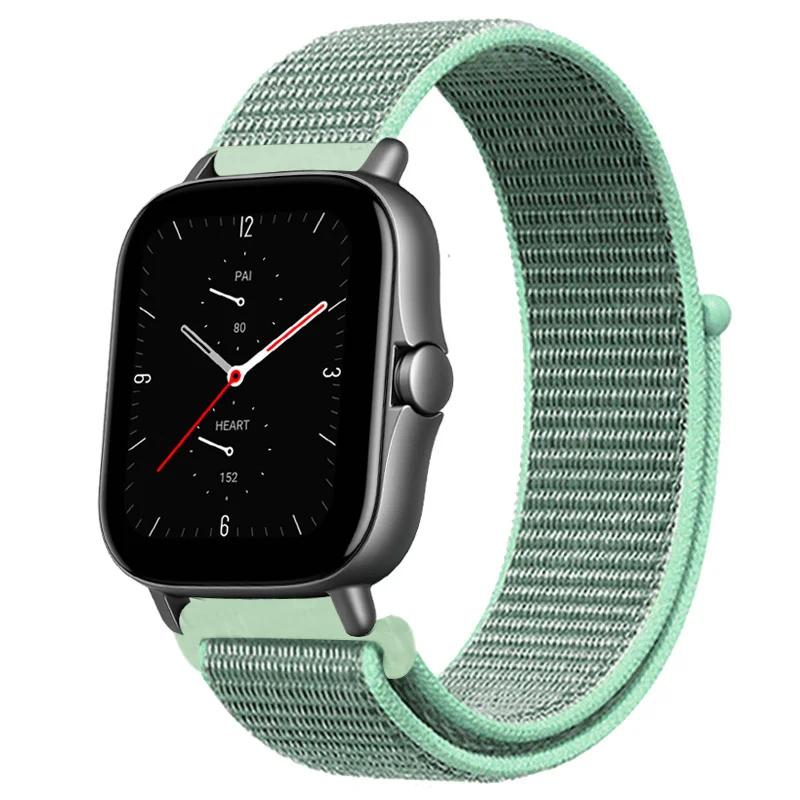 20mm/22mm Nylon Loop watch band For Amazfit GTS/4/2e/3/GTS2 Mini/GTR 4/3 pro/47mm/GTR2/2e/stratos Bracelet Amazfit bip-u strap
