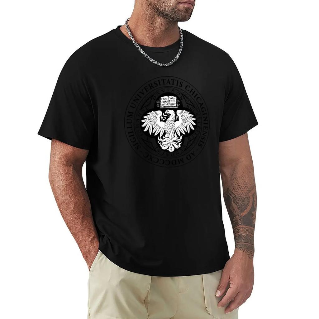 University of Chicago T-shirt anime clothes Short sleeve tee blacks oversizeds designer t shirt men