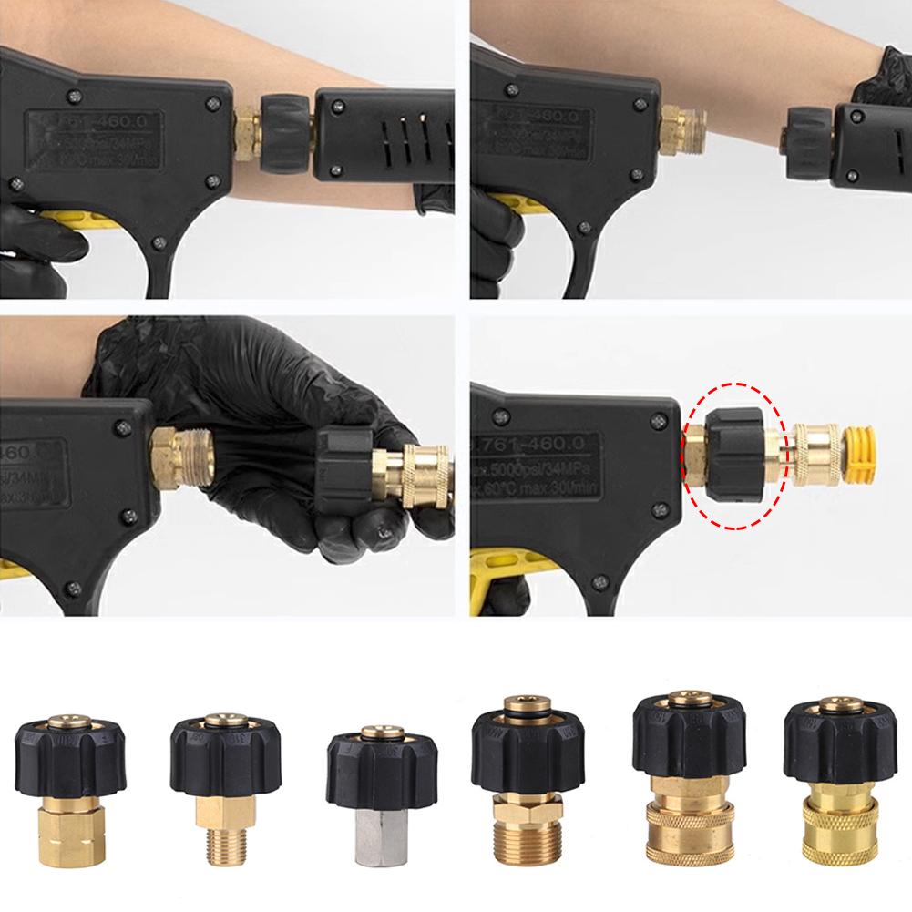 Rýchlospojky pre vysokotlakový čistič M22 14 mm na 3/8 palca a 1/4 palca Adaptér na hadicu a pištoľ vysokotlakového čističa Max 5000 PSI