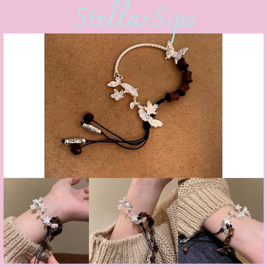 Exotic Pendant Butterfly Bracelet Handwoven From Alloy With Ethnic Flair Women For