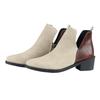 Fashion Women's Shoes 2024 Hot Sale Zipper Women's Boots Autumn Round Toe Mixed Colors Flock Short Barrel Mid Heel Large Size Boots