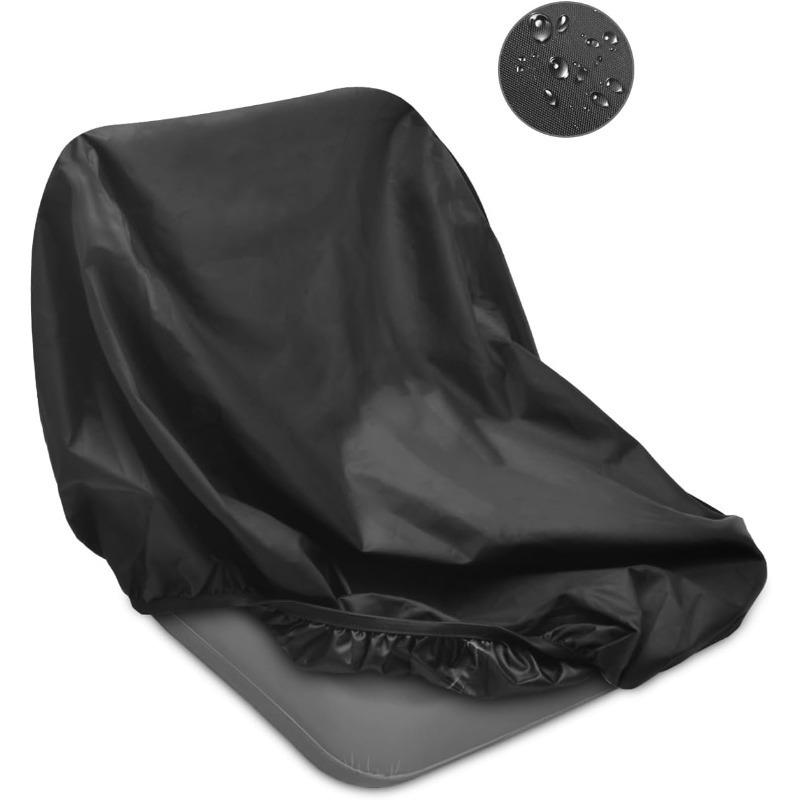 1PC Heavy-Duty Tractor Seat Cover for Kubota, Cub Cadet, Mahindra Riding Lawn Mowers - Black Polyester with Secure Drawstring Closure, Durable Outdoor
