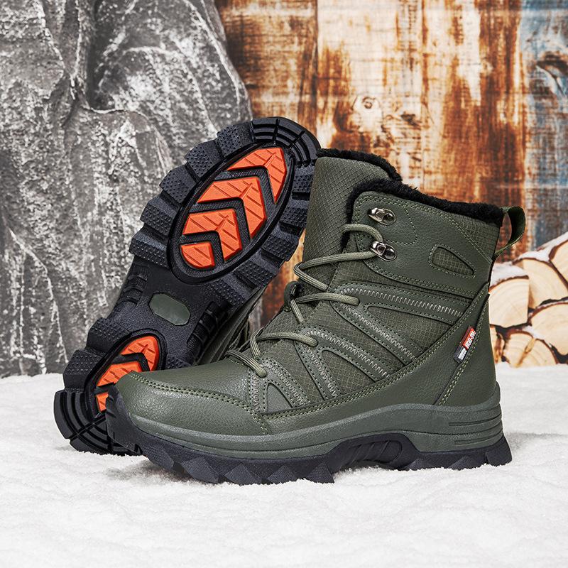 Fashion New Winter Cold Resistance Women Boots Keep Warm Men's Snow Boots Couple Lace-up Outdoor Waterproof Hiking Boots Femme Size 45