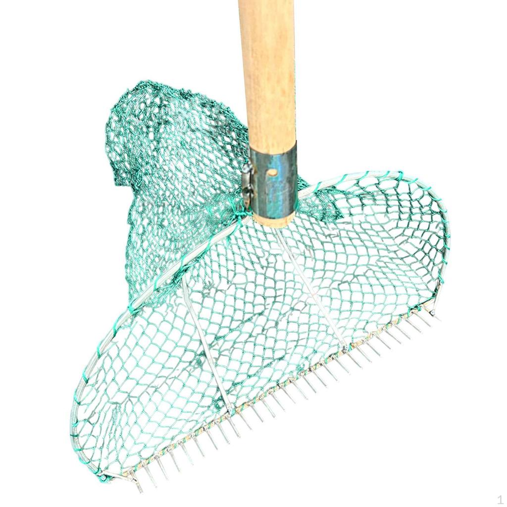 Muscheln Werkzeug Krallenrechen mit Korb Leicht zu tragen Leichter Metall Schiebenetz Strand für Draußen