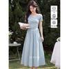 Lu Xiangnan Elegant Light Blue French Summer Dress