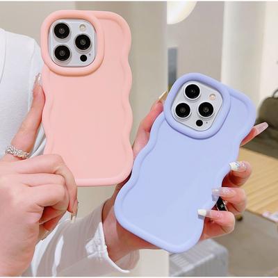 Silikonové pouzdro s jednoduchým vlnitým vzorem pro iPhone 16 15 Plus 14 13 12 Pro Max