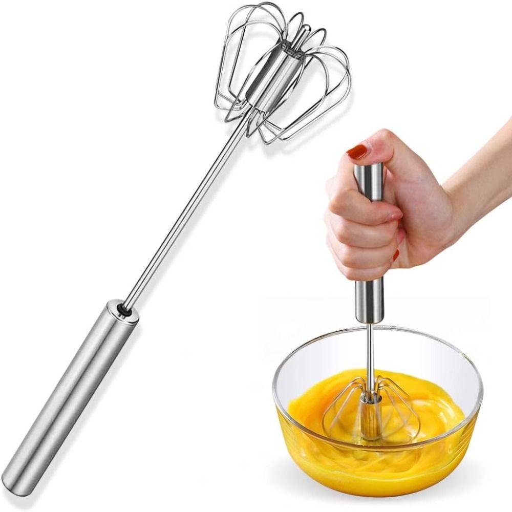 Upgraded Egg Whisk Hand Push Semi Automatic Whisk Durable Rotary Whisk Blender Baking