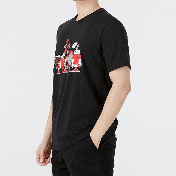 Men's Nike Cartoon Printing Cozy Round Neck Casual Short Sleeve Black T-Shirt DN3004-010