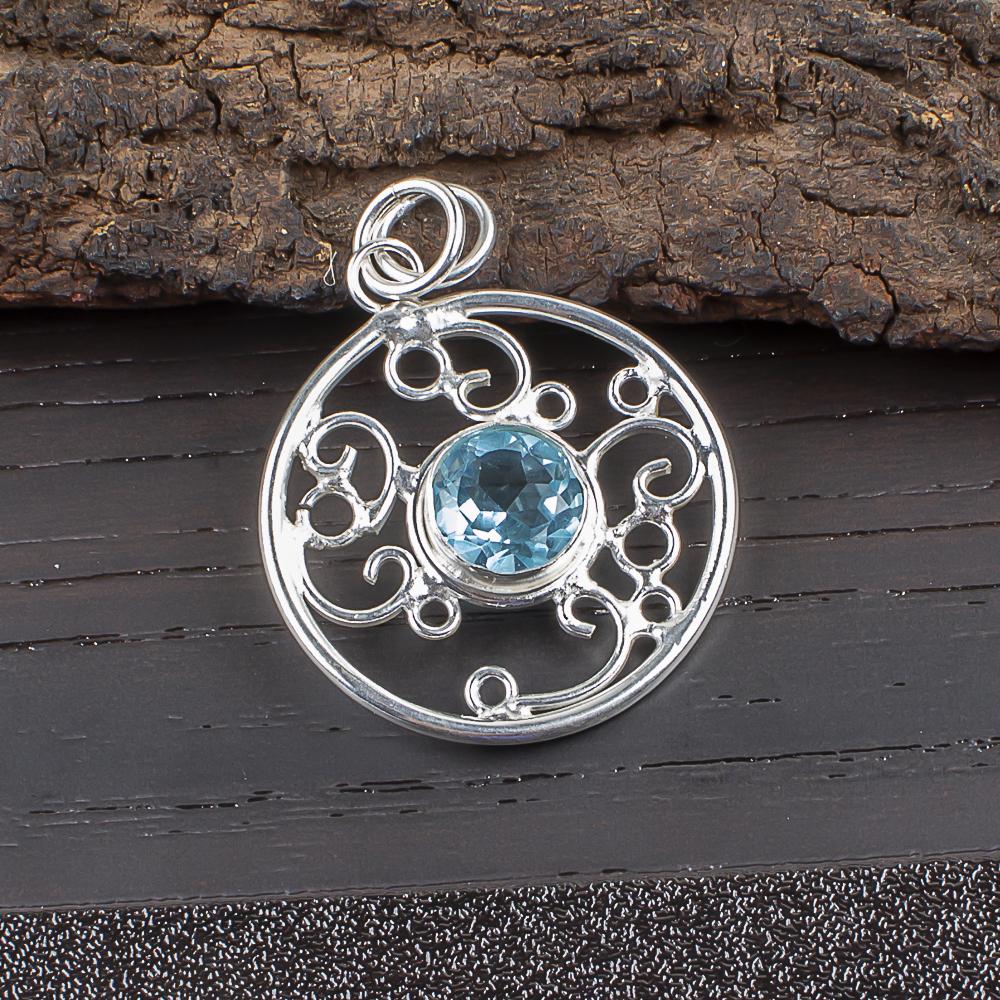 

Sky Blue Topaz Earring Gemstone Earring, 925 Solid Sterling Silver Pendant Jewelry Handmade Pendant, Silver Jewelry For Gift 1.45 Inches