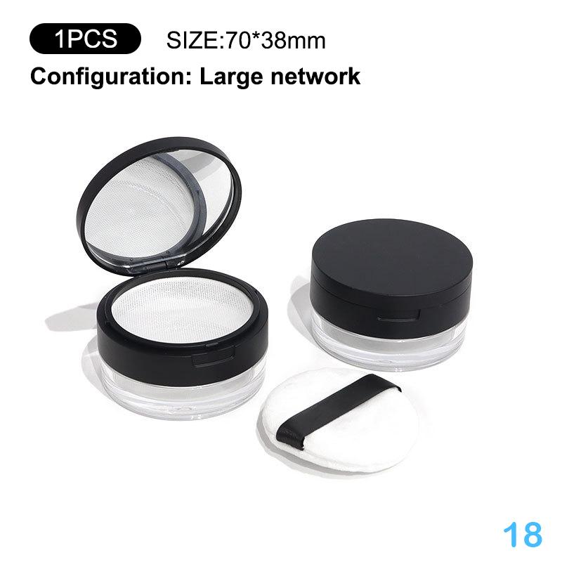 1Pcs Portable Plastic Powder Box Empty Loose Powder Container With Sieve Mirror Cosmetic Sifter Jar Travel Makeup Accessories