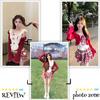 Cosplay Red Tank Checkered Flare Skirt Sweet Girly Cute Fashion Harajuku Style Korean Style Spring Summer Autumn Halloween Christmas [Ligwon]