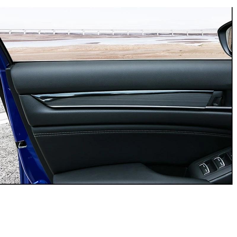 Trim For Honda Accord 2018    Abs Carbon Fiber Style Interior Door Panel Armrest Stripes Protector Molding Trims