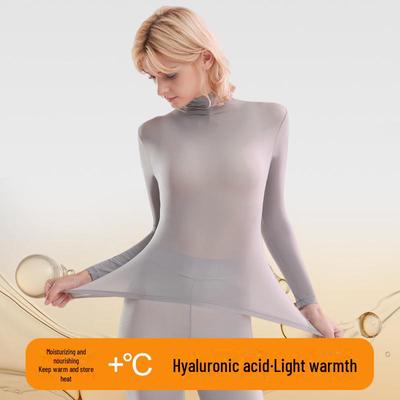 Damunderställset utan sömmar - Högelastiskt, Infunderat med hyaluronsyra, Hög krage, Långärmad underdel