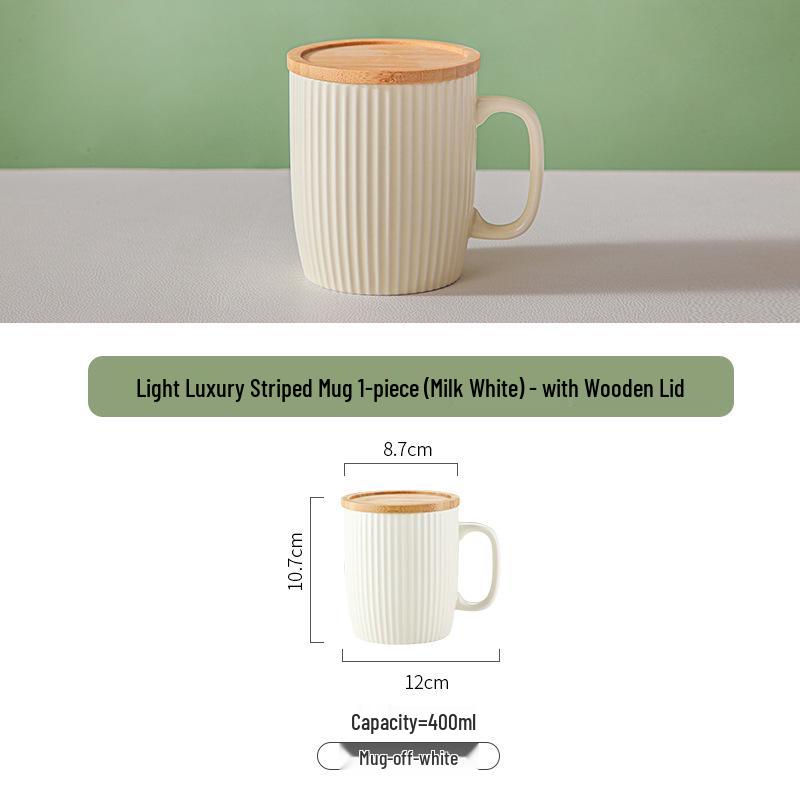 Nordic Ceramic Mug with Lid - Large Capacity Creative Tea Cup