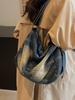 Lässige große Kapazität Denim Umhängetasche Damen Mode 2025 Neu Leicht Vielseitig Einzelne Schultertasche Pendeltasche