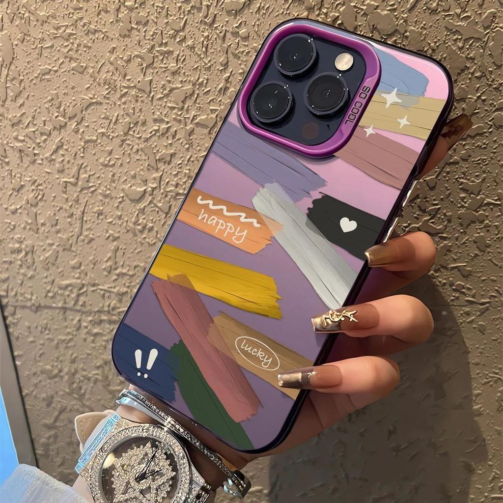 Color Paint Graffiti Applies To Apple 17promax Mobile Phone Case iPhone16 Tide 14 High Sense 15 Color Silver 13