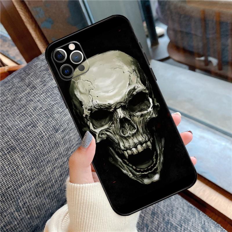 Gothic Fashion Skull Phone Case For iPhone 11 12 13 14 15 16 Pro Max 12 13 Mini X XR XS MAX 14 Plus Cover