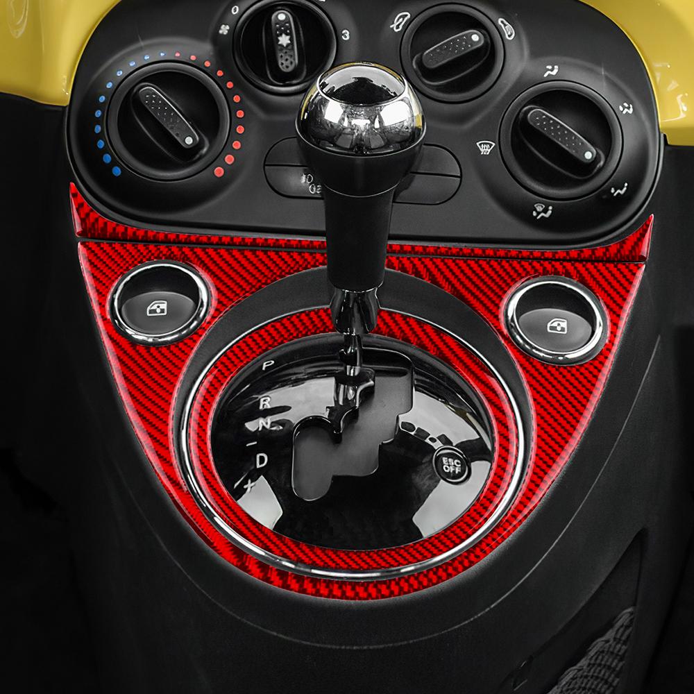 Soft Carbon Fiber For Abarth 595 2016 2017 2018 2019 2020 2021 2022 2023 For Fiat 500 2011-2023 Manual/Automatic Gear Shift Trim