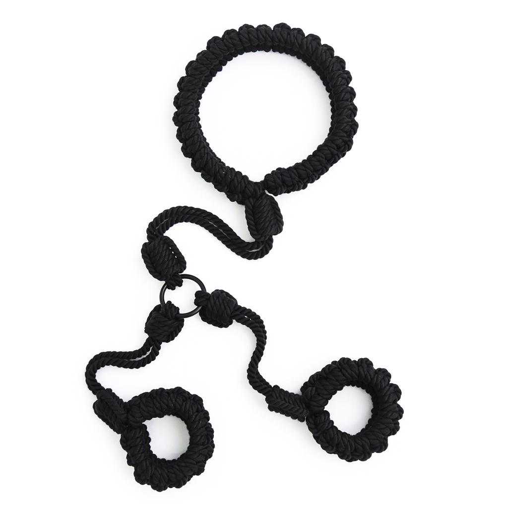 Yumuşak Polyester BDSM Kölelik Halat Köle Kelepçe Ayak Bileği Manşetleri Yaka Sling Kısıtlama Seks Oyuncakları Yetişkin Oyunu Erkek Kadın Seks Mobilya