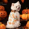 Dog T-shirt Halloween Pet Costume, Pumpkin Print Vest for Small Dogs Cats, Glitter Bow Festive Costume Tie Puppy Outfit, Cute Clothes Party