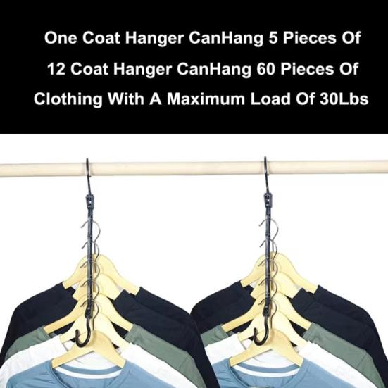 8Pcs Clothes Hangers with 360-Degree Swivel Hook Strong Load-bearing Collapsible Hangers Closet Organizers