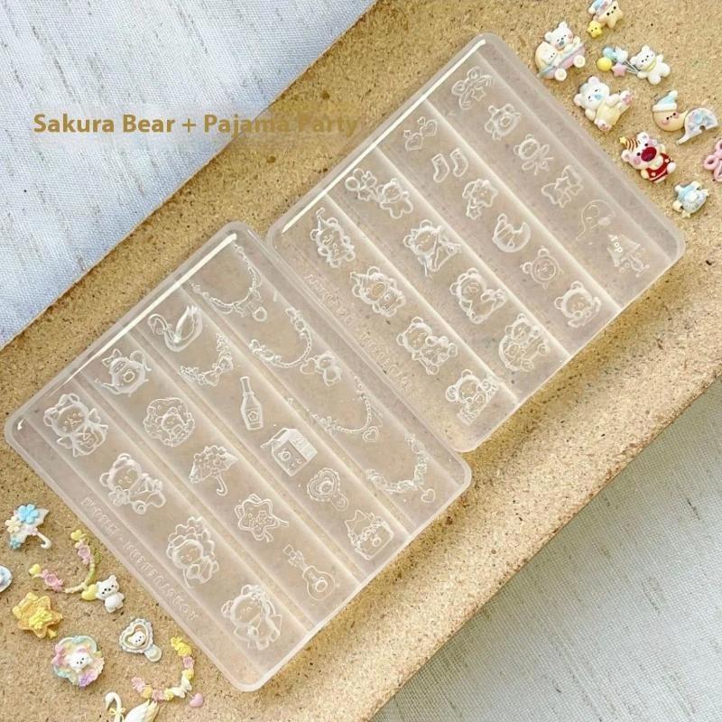 

1/2/3Pcs Cute Cartoon 3D Silicone Bear Mold Nail Art Decoration Diy Design High Transparency Silicone Nails Mold