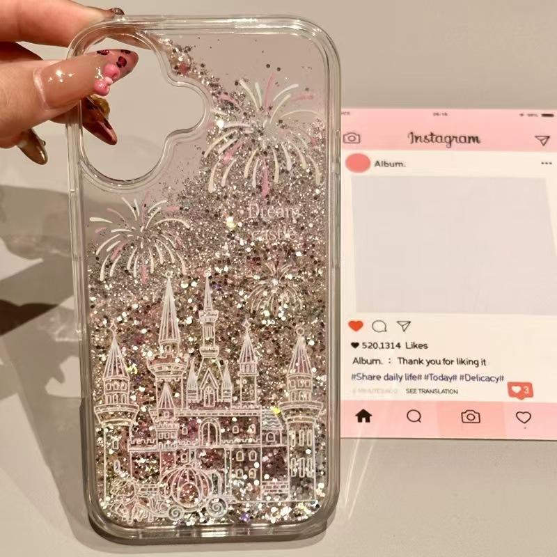

Girl Dream Quicksand Fireworks Castle for iPhone case 16 all-inclusive 15 anti-drop protection IPhone17