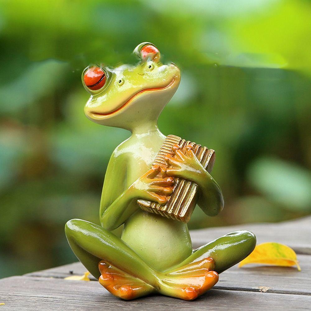 Resin Frog Statue Creative Miniatures Figurine Crafts Animal Sculpture Rockery