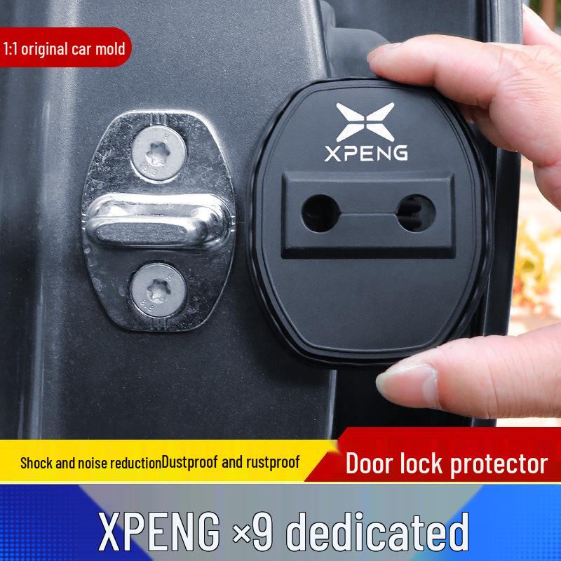 Xiaopeng X9 Car Door Lock Silicone Protective Cover - Dustproof, Rustproof, and Shock Absorbing Buffer.