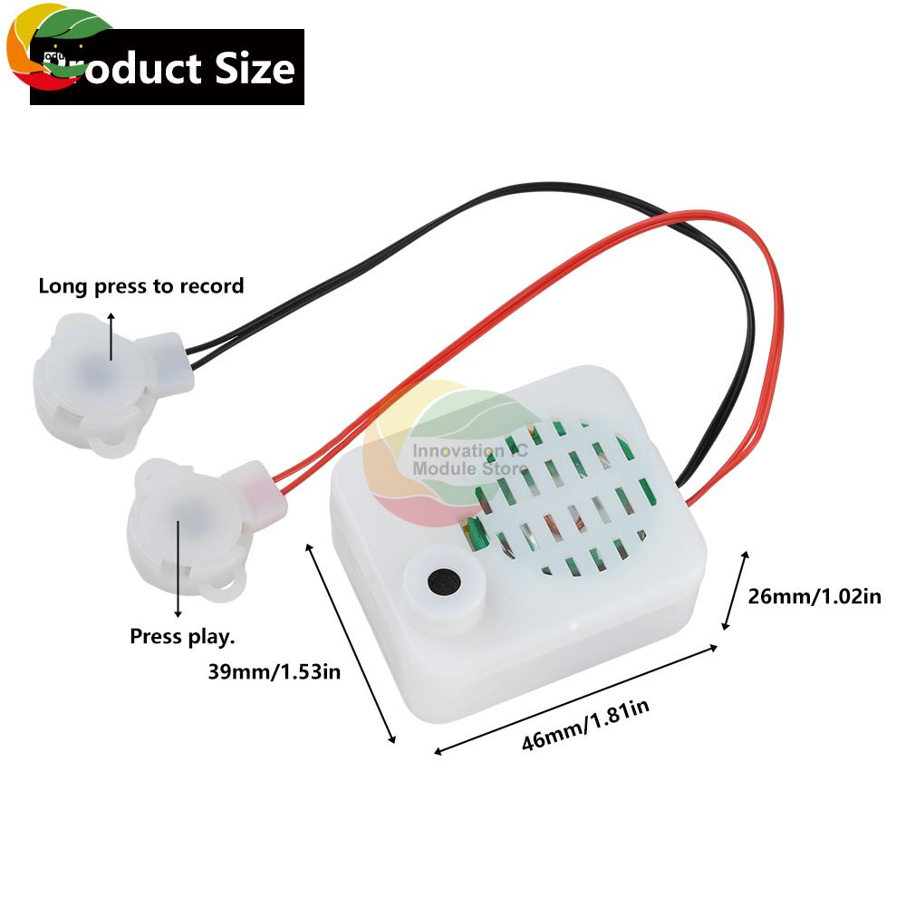 Dual Button Recorder 60 Second Recorder Plush Toy Voice Message Recorder Voice Box Recordable Sound Module One Record One Play