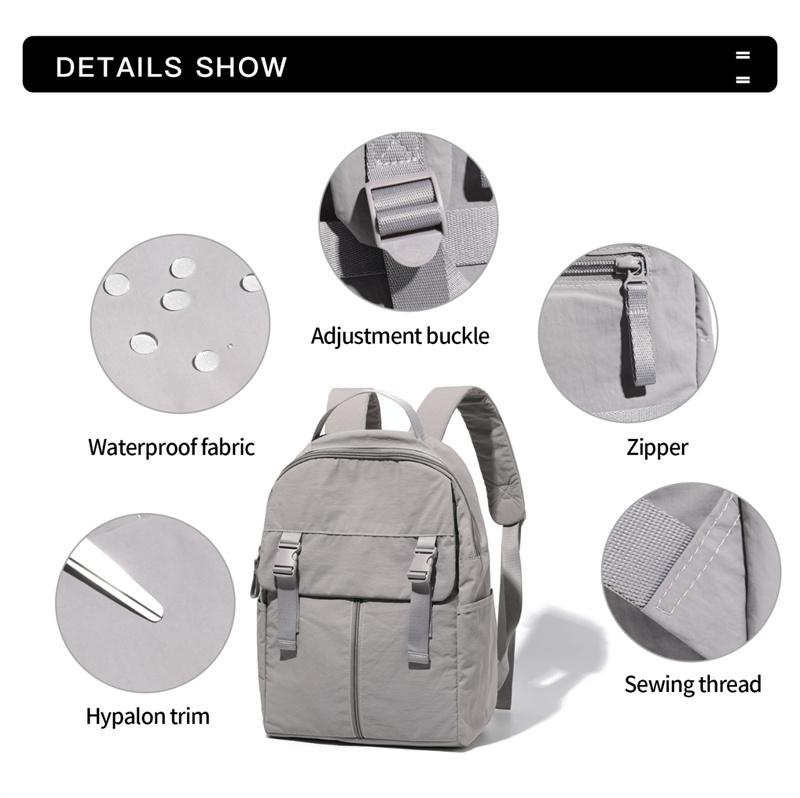 Unisex Large Capacity Backpack Outdoor Water-Repellent Backpack Solid Color Student Schoolbag