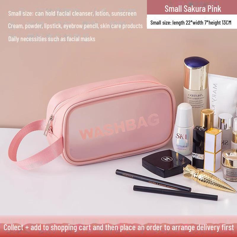 

Косметичка великої місткості Wet & Dry Cosmetic Bag - портативний органайзер для туалетних приналежностей для подорожей 2023 року для жінок small thickened рожевий