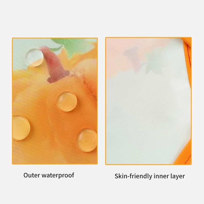 Absorbent Baby Weaning Bib with Food Catcher Pocket for Convenient Eating Machine Washable Reversible Feeding Apron