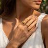 4Pcs/Set Finger Ring Set, Tiger Eye Stone Finger Ring Set, Adjustable Opening Stacking Rings for Women, Jewelry Gift