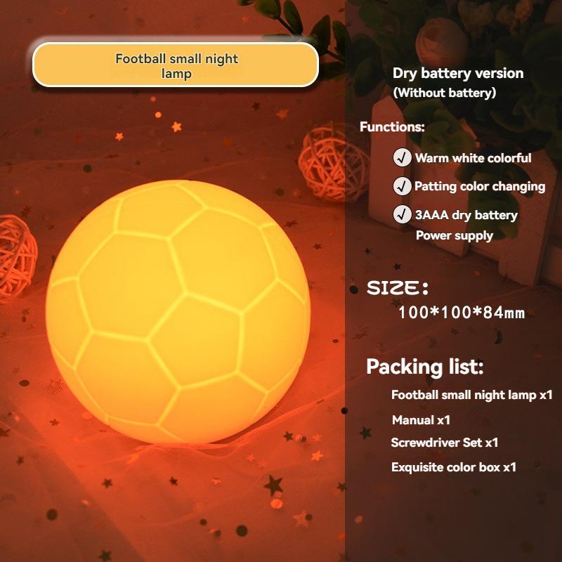 Creative Football Silicone Remote Control Clap Color Changing Night Light Bedside Atmosphere Light Children Gift Home Decoration