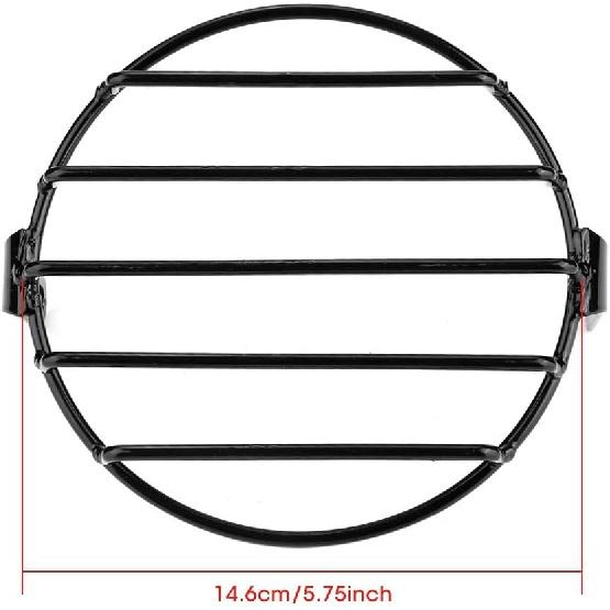 Acouto 5.75inch Black Retro Motorcycle Headlight Grill Round Cover Mask for Headlight Grill Motor