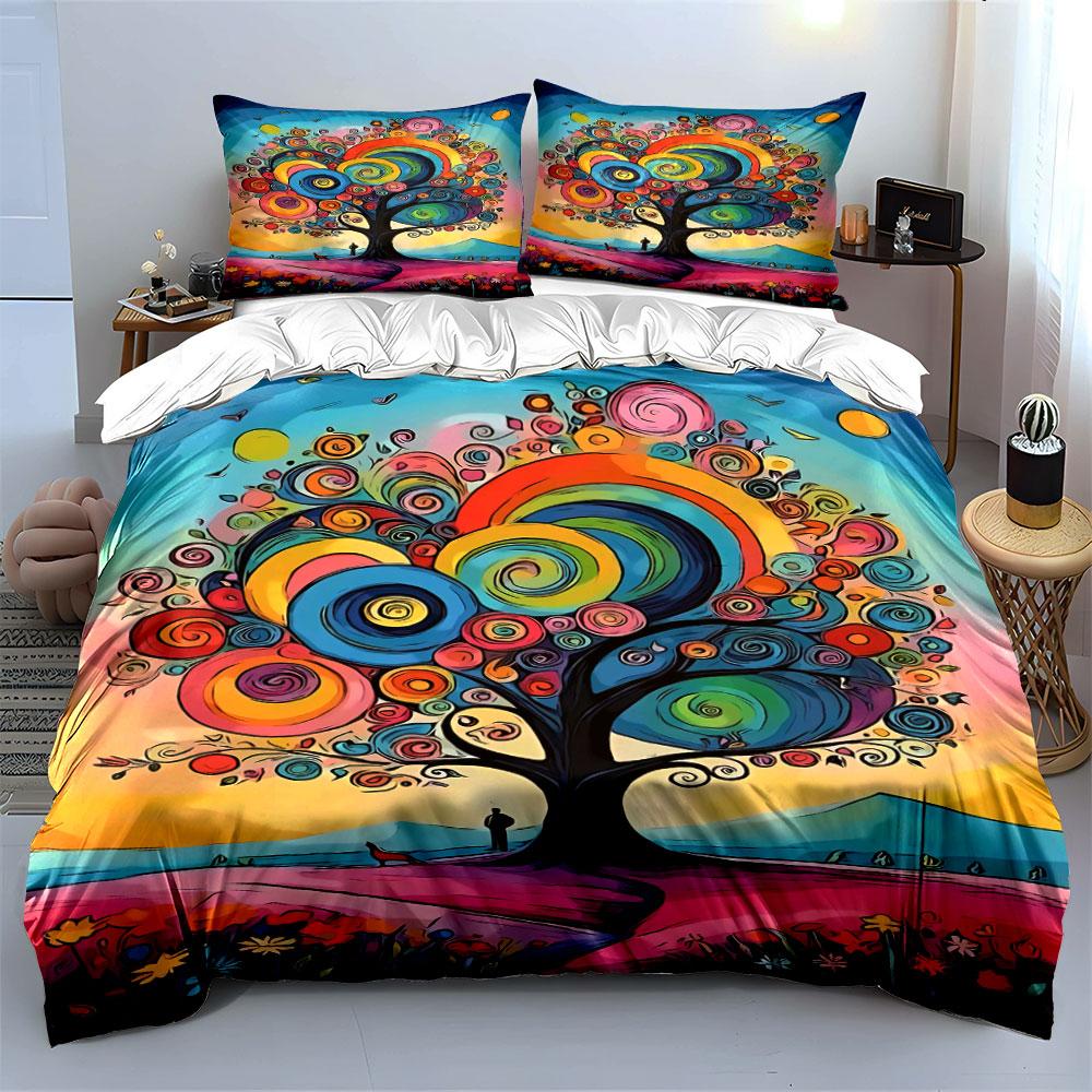 Colorful Swirl-patterned Tree. Bedding Sets Duvet Cover Sets Duvet Covers Pillowcases(1* Duvet Cover 2* Pillowcases Without Duvet Insert)